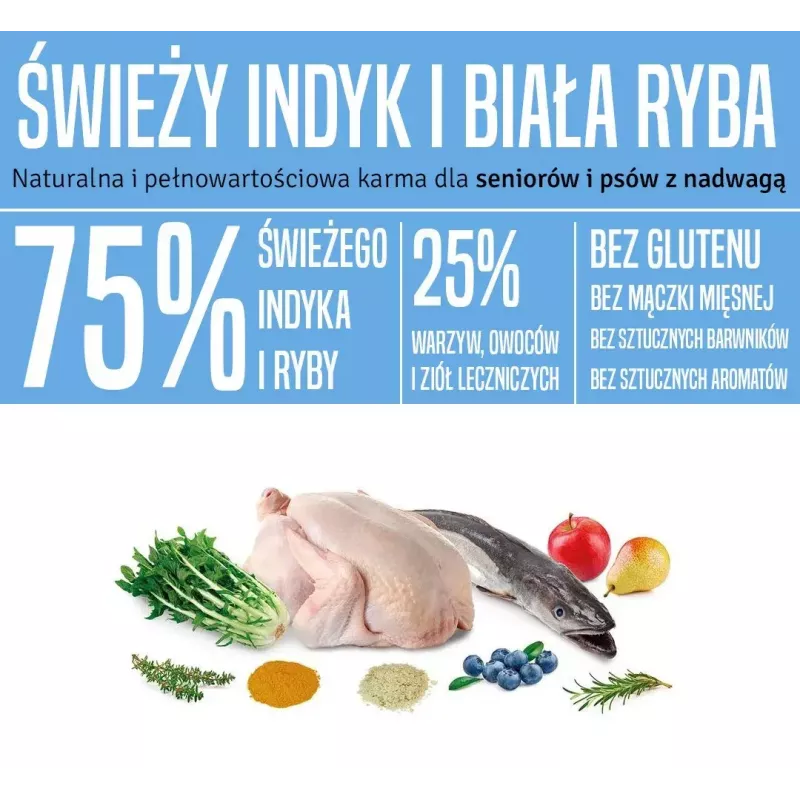 Sausas šunų ėdalas ARQUIVET Fresh Senior & Light kalakutiena ir žuvis, 10 kg, 26% baltymų, 10% riebalų