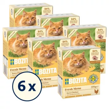 Šlapias kačių ėdalas BOZITA Fresh Menu Vištiena 370 g – suaugusioms katėms, bet kurios veislės, svorio kontrolės formulė