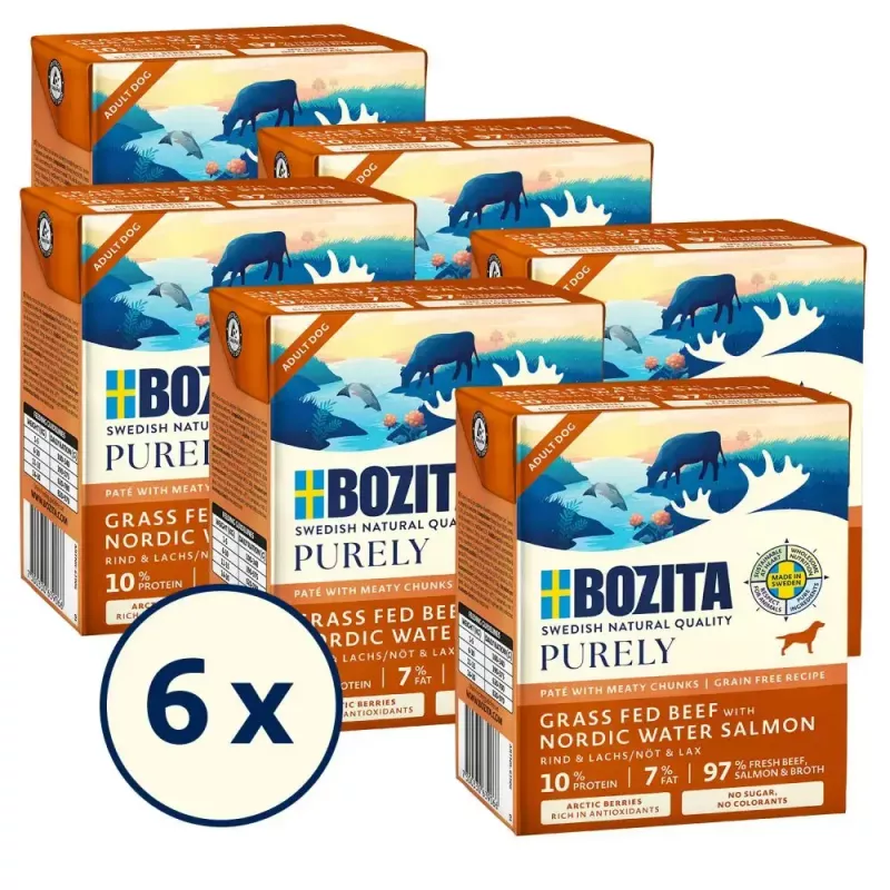Šlapias šunų ėdalas BOZITA Purely Beef & Salmon Adult 370 g, be grūdų, visoms veislėms