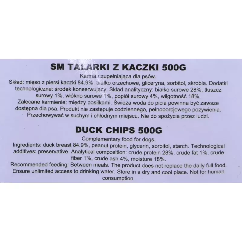 Šunų skanėstas MACED Duck chips 500 g – vieno ingrediento anties traškučiai
