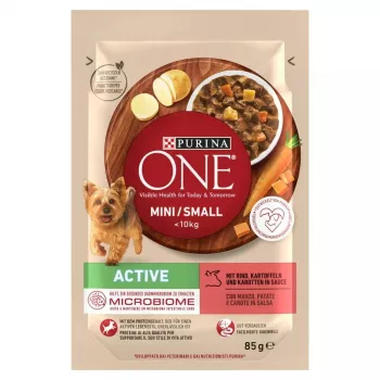 Šlapias šunų ėdalas Purina Nestlé One Mini/Small Active Beef 85 g