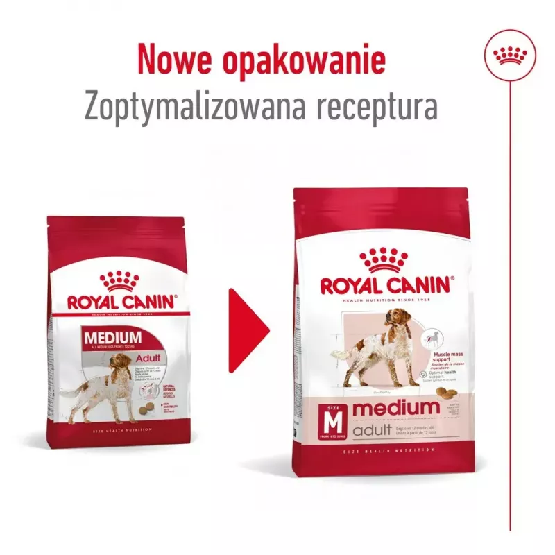 Sausas šunų ėdalas Royal Canin Medium Adult – vištiena ir kiauliena, 4 kg