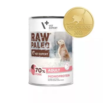 VETEXPERT RAW PALEO Adult monoprotein su kiauliena, šlapias šunų ėdalas, 400 g