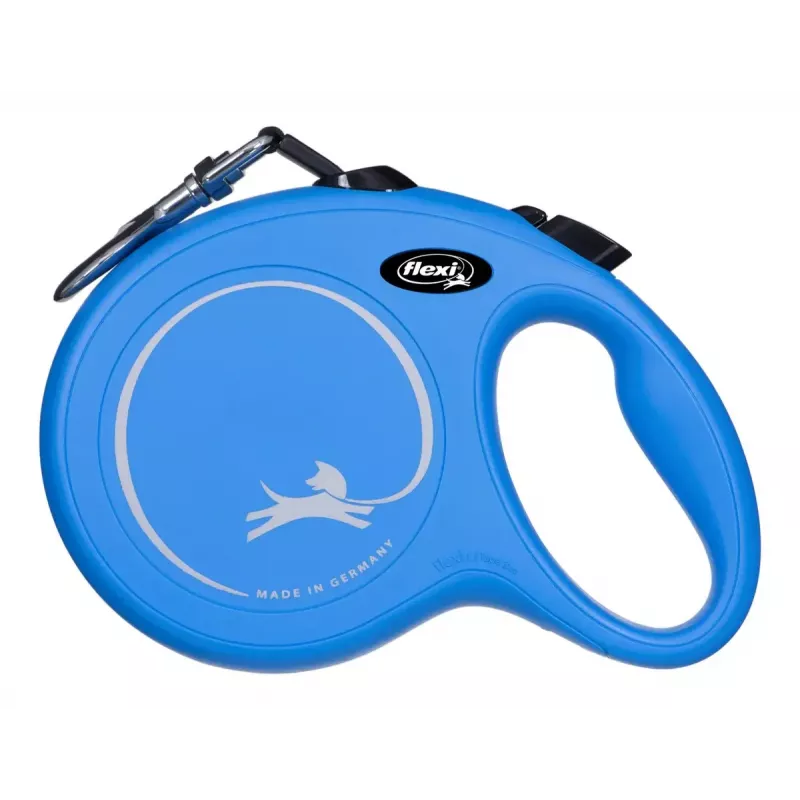 Atitraukiamas pavadėlis Flexi New Classic 8 m — virvelinis pavadėlis, mėlynas, L, max apkrova 50 kg