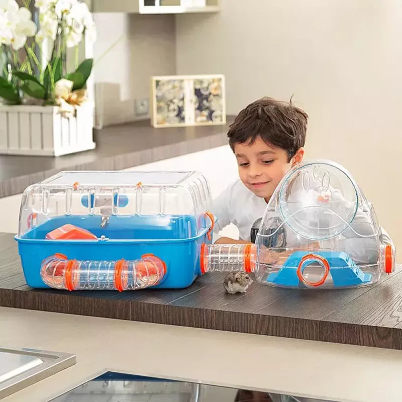 Narvelis žiurkėnams FERPLAST Combi 2, mėlynas permatomas, 795×295×263 mm, technopolimeras