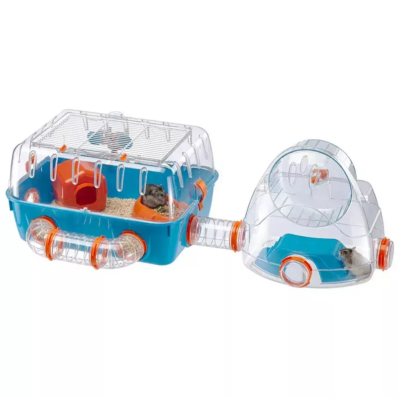 Narvelis žiurkėnams FERPLAST Combi 2, mėlynas permatomas, 795×295×263 mm, technopolimeras