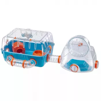 Narvelis žiurkėnams FERPLAST Combi 2, mėlynas permatomas, 795×295×263 mm, technopolimeras
