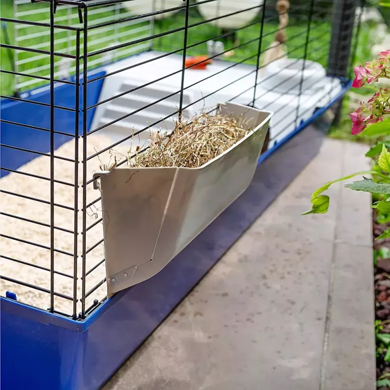 Narvelis triušiams FERPLAST Rabbit 120 Mėlynas – metalinis ir plastikinis triušių narvas 1180×585×495 mm, tinka 5–9,9 kg triušiams