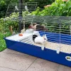 Narvelis triušiams FERPLAST Rabbit 120 Mėlynas – metalinis ir plastikinis triušių narvas 1180×585×495 mm, tinka 5–9,9 kg triušiams