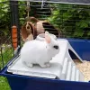 Narvelis triušiams FERPLAST Rabbit 120 Mėlynas – metalinis ir plastikinis triušių narvas 1180×585×495 mm, tinka 5–9,9 kg triušiams
