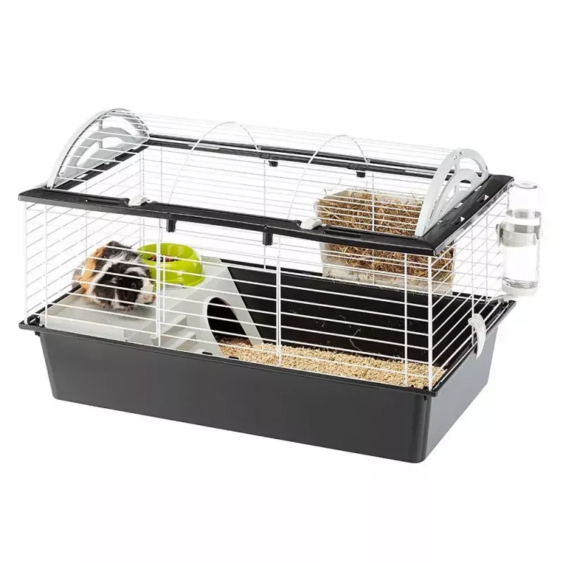 Narvas jūrų kiaulytėms FERPLAST Casita 80 780×480×500 mm, metalas ir plastikas, pilka/juoda-balta