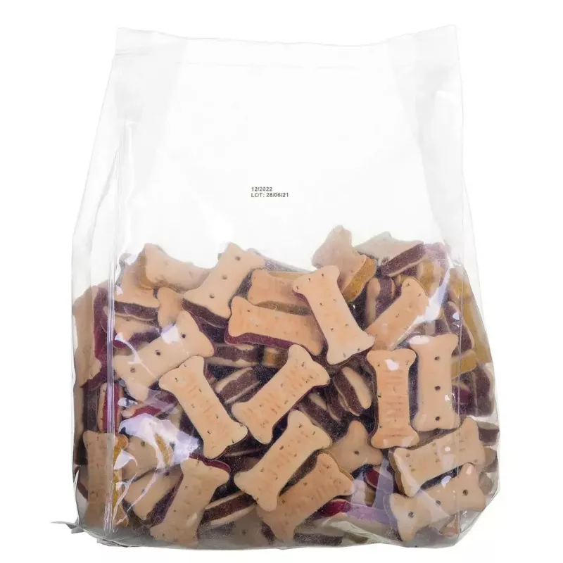 Šunų dresūros skanėstai MACED Cube Cookies Mini Mix 1 kg – įvairūs mini kubeliai su paukštienos skonio mišiniu