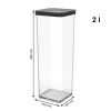 Rotho 1160608080 talpykla pašarams 2 L juoda permatoma, 100×100×285 mm, technopolimeras