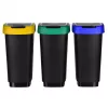 Trijų sekcijų atliekų rūšiuotuvas rotho Twist 3 × 25 L (technopolimeras, juoda, 252×333×476 mm)