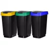 Trijų sekcijų atliekų rūšiuotuvas rotho Twist 3 × 25 L (technopolimeras, juoda, 252×333×476 mm)