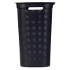 Skalbinių krepšys rotho Brisen 50 L ventiliuojamas plastikinis su dangčiu ir pakabinimo anga, juodas, 340×431×529 mm