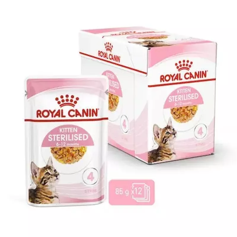 Šlapias kačių ėdalas Royal Canin Feline Health Nutrition Sterilised Chicken 12 x 85 g (suaugusioms, 1–1,9 kg)
