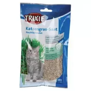 Žolės skanėstas katėms Trixie 4236 maišelis 100 g – augalinis augintinis, palengvina kirmėlių šalinimą
