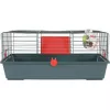 Narvelis graužikams ZOLUX Classic 80 – dviejų lygių metalo ir plastiko, 800×430×330 mm, 31 mm tarpeliai, pilkai raudonas