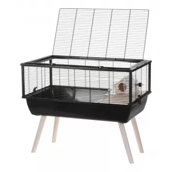 Narvelis graužikams ZOLUX Neo Nigha small H36 juodas, medinis, 780×360×480 mm, su bėgimo ratuku