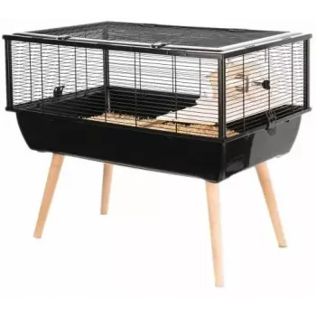 Narvelis graužikams ZOLUX Neo Nigha small H36 juodas, medinis, 780×360×480 mm, su bėgimo ratuku
