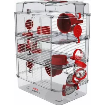 Narvelis graužikams ZOLUX Rody3 Trio – metalinis/plastikinis, 410×270×530 mm, 3 kg, su bėgimo ratuku