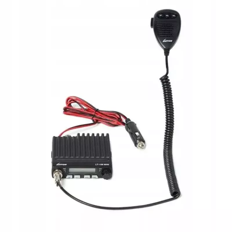 Automobilinis CB radijas Luiton LT-198, 40 AM/FM kanalų, 4 W, 12–24 V, juodas, su cigarečių žiebtuvėlio kištuku
