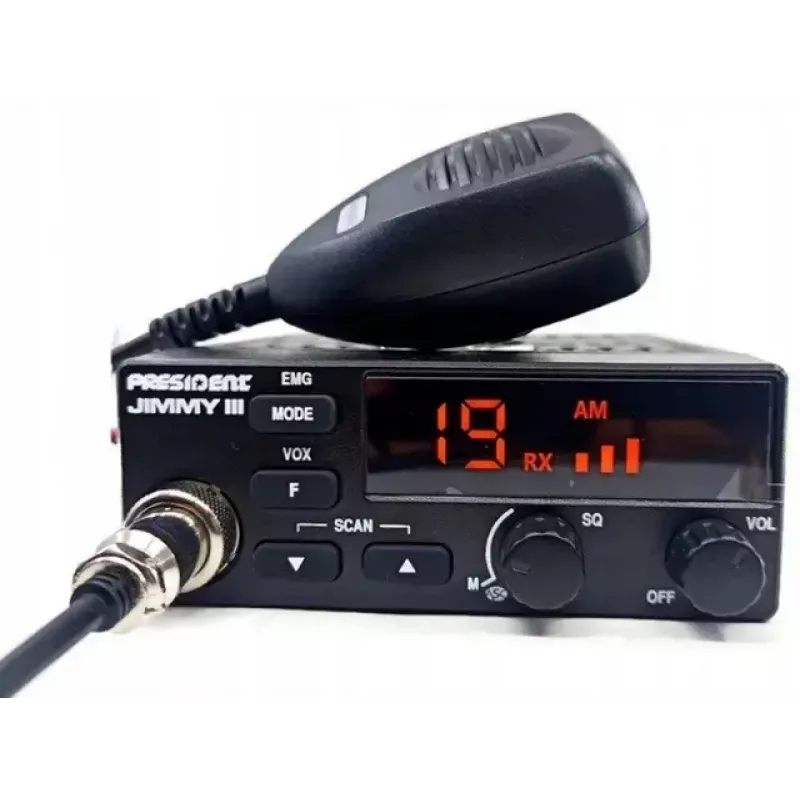 CB radijo stotis President Jimmy III AM/FM 4W maitinimas 12V