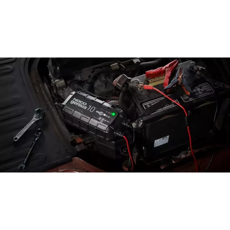 Automatinis baterijų kroviklis NOCO GENIUS10 EU 10 A 6V ir 12V švino rūgšties, Li‑Ion, AGM, Gel akumuliatoriams su priežiūra ir desulfatacija
