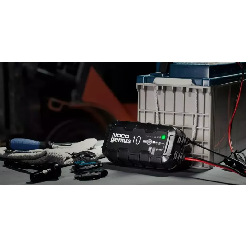 Automatinis baterijų kroviklis NOCO GENIUS10 EU 10 A 6V ir 12V švino rūgšties, Li‑Ion, AGM, Gel akumuliatoriams su priežiūra ir desulfatacija