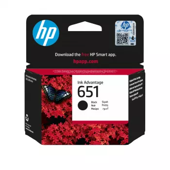 HP 651 Original juoda rašalo kasetė Advantage, juoda, 1 vnt., 600 puslapių