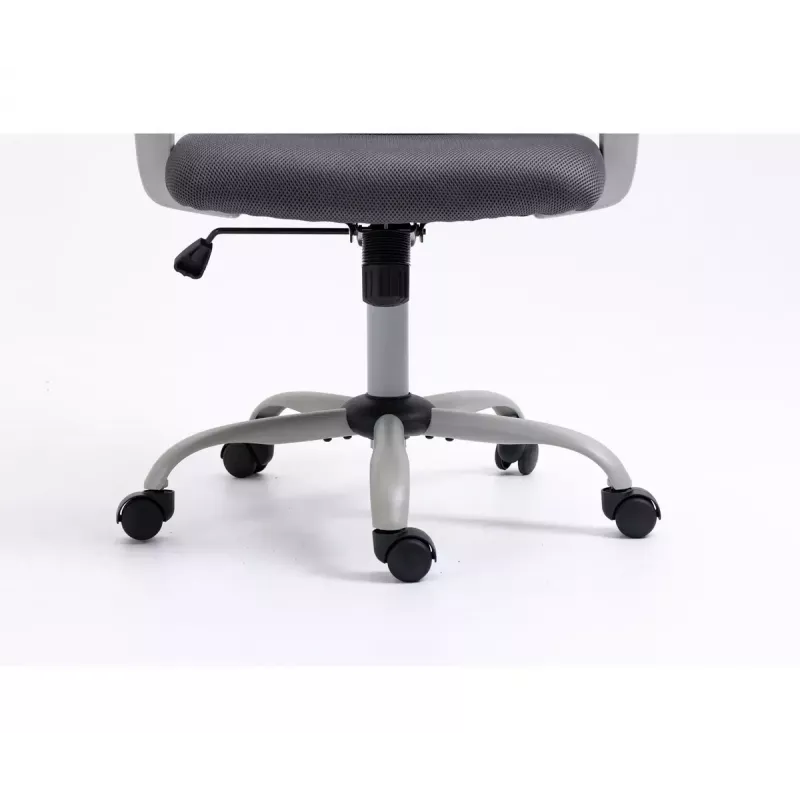Biuro kėdė ActiveJet YK01 – paminkštinta sėdynė, tinklinis atlošas, pilka, reguliuojamas aukštis 46–56 cm