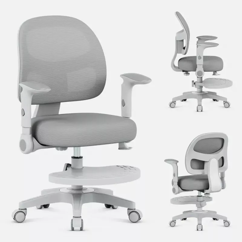 Sukamoji kėdė mark adler Junior 5.0 – ergonominis tinklinis atlošas, putų sėdynė, reguliuojamas aukštis 42–54 cm, pilka