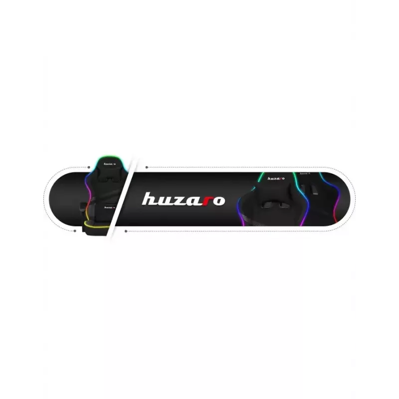 Žaidimų kėdė Huzaro FORCE 4.4 RGB Black – audeklinė prikimšta sėdynė, reguliuojamas atlošas, RGB apšvietimas, iki 130 kg