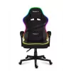 Žaidimų kėdė Huzaro FORCE 4.4 RGB Black – audeklinė prikimšta sėdynė, reguliuojamas atlošas, RGB apšvietimas, iki 130 kg