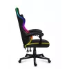 Žaidimų kėdė Huzaro FORCE 4.4 RGB Black – audeklinė prikimšta sėdynė, reguliuojamas atlošas, RGB apšvietimas, iki 130 kg