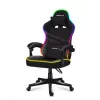 Žaidimų kėdė Huzaro FORCE 4.4 RGB Black – audeklinė prikimšta sėdynė, reguliuojamas atlošas, RGB apšvietimas, iki 130 kg