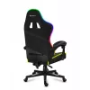 Žaidimų kėdė Huzaro FORCE 4.4 RGB Black – audeklinė prikimšta sėdynė, reguliuojamas atlošas, RGB apšvietimas, iki 130 kg
