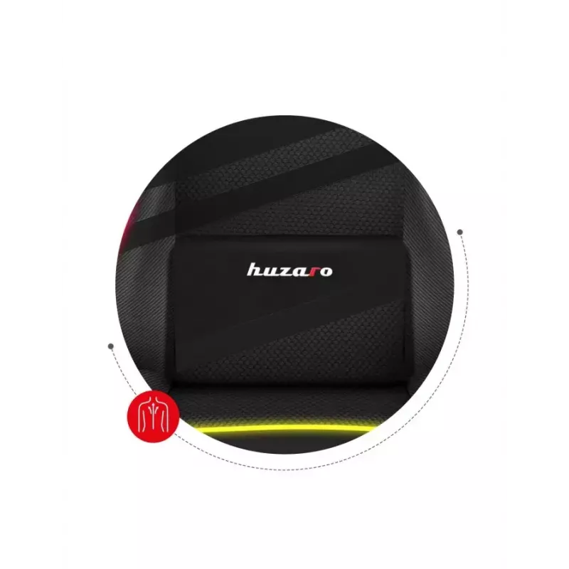 Žaidimų kėdė Huzaro FORCE 4.4 RGB Black – audeklinė prikimšta sėdynė, reguliuojamas atlošas, RGB apšvietimas, iki 130 kg