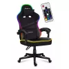 Žaidimų kėdė Huzaro FORCE 4.4 RGB Black – audeklinė prikimšta sėdynė, reguliuojamas atlošas, RGB apšvietimas, iki 130 kg