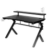Gaming stalas Huzaro Hero 5.0 Black – tiesus aliumininis rėmas, anglies pluošto stalviršis 1200×600 mm