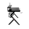 Gaming stalas Huzaro Hero 5.0 Black – tiesus aliumininis rėmas, anglies pluošto stalviršis 1200×600 mm