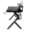 Gaming stalas Huzaro Hero 5.0 Black – tiesus aliumininis rėmas, anglies pluošto stalviršis 1200×600 mm