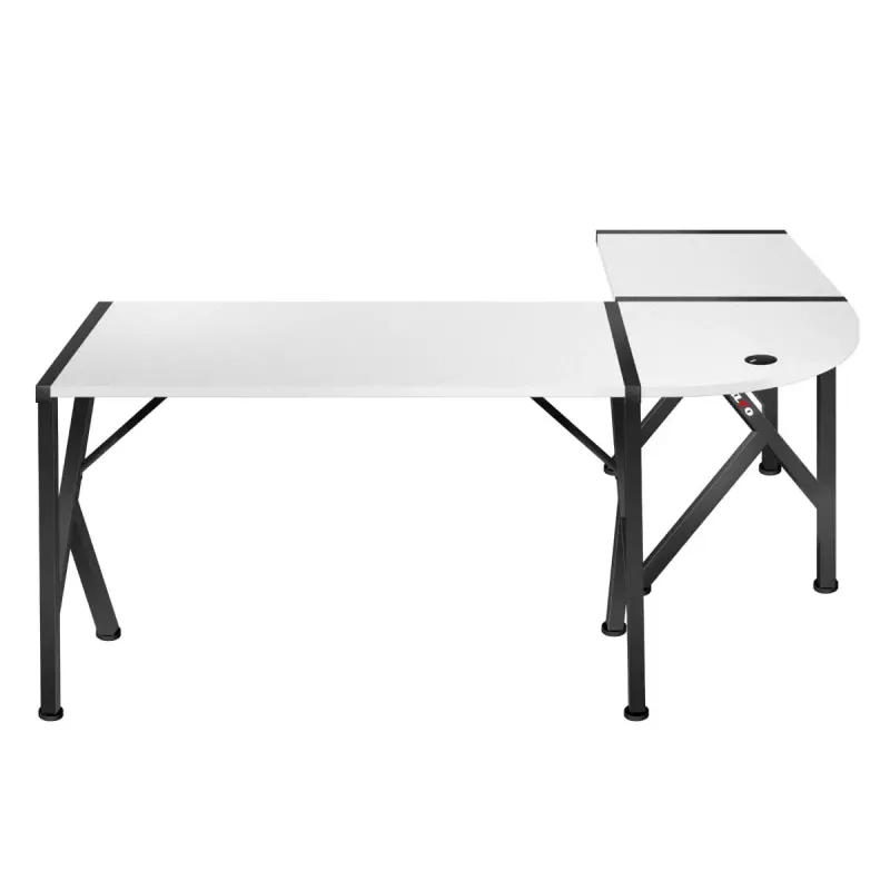 Kampinis žaidimų stalas Huzaro Hero 6.3 Baltas L formos anglies pluošto viršus 1540×1170×740 mm