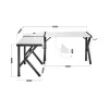 Kampinis žaidimų stalas Huzaro Hero 6.3 Baltas L formos anglies pluošto viršus 1540×1170×740 mm