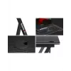 Gaming stalas Huzaro Hero 1.4 Black stačiakampis MDF 1000x500x750 mm