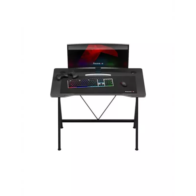 Gaming stalas Huzaro Hero 1.4 Black stačiakampis MDF 1000x500x750 mm