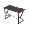Žaidimų stalas Huzaro Hero 1.7 RGB Black – tiesus ergonomiškas stalas 1200x600 mm, 750 mm aukštis, LED, puodelio laikiklis, ausinių kablys