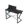 Žaidimų stalas Huzaro Hero 1.7 RGB Black – tiesus ergonomiškas stalas 1200x600 mm, 750 mm aukštis, LED, puodelio laikiklis, ausinių kablys