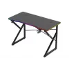 Žaidimų stalas Huzaro Hero 1.7 RGB Black – tiesus ergonomiškas stalas 1200x600 mm, 750 mm aukštis, LED, puodelio laikiklis, ausinių kablys